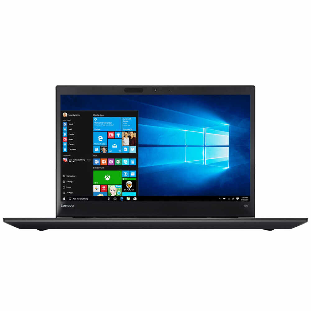 Laptop Lenovo ThinkPad T570, Intel® Core™ i5-7200U, 15.6 inch, FHD, IPS, 8GB, 256GB SSD, FingerPrint Reader,Windows 10 Pro