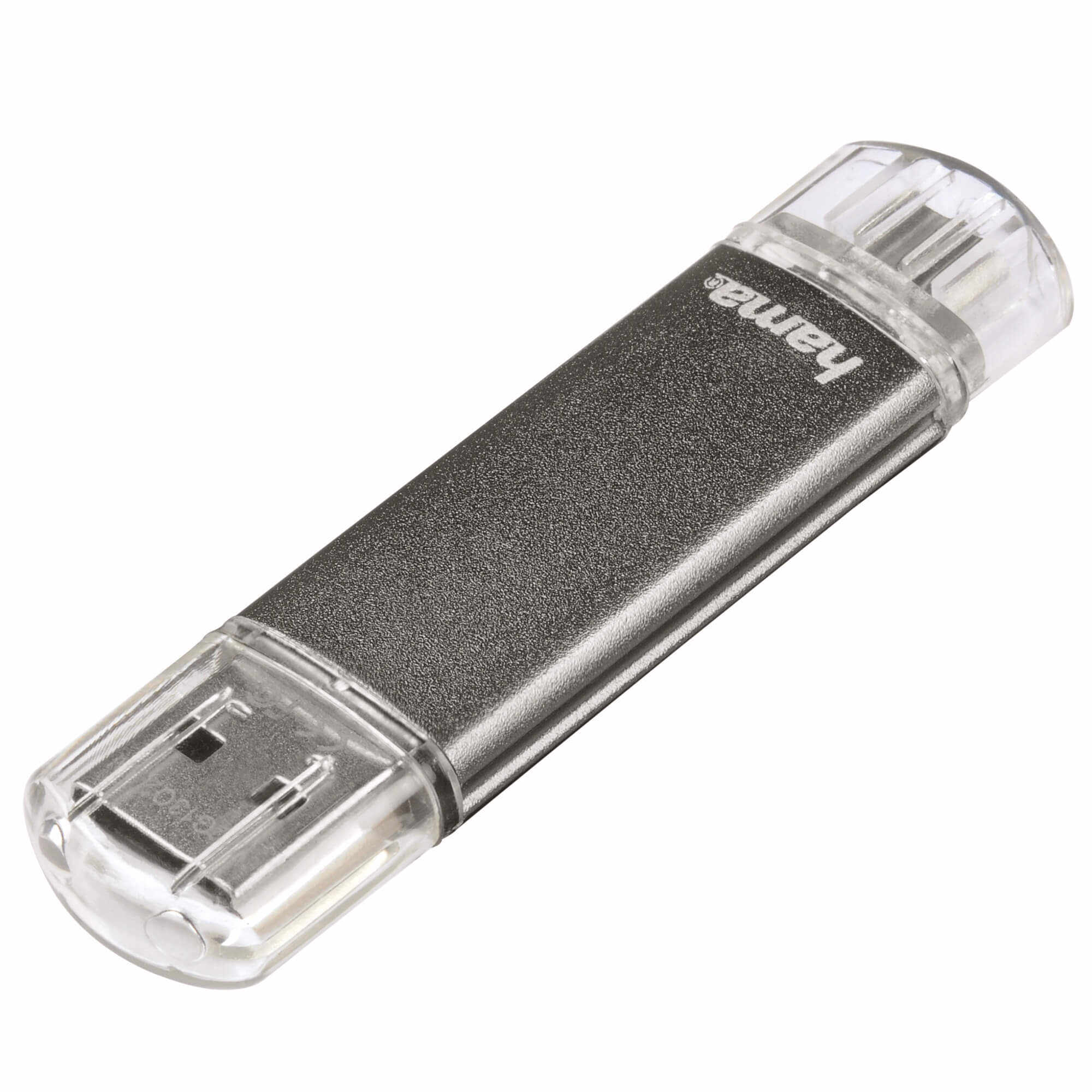 Memorie USB Hama 123926 Laeta Twin, 64GB, OTG, USB 2.0, Gri