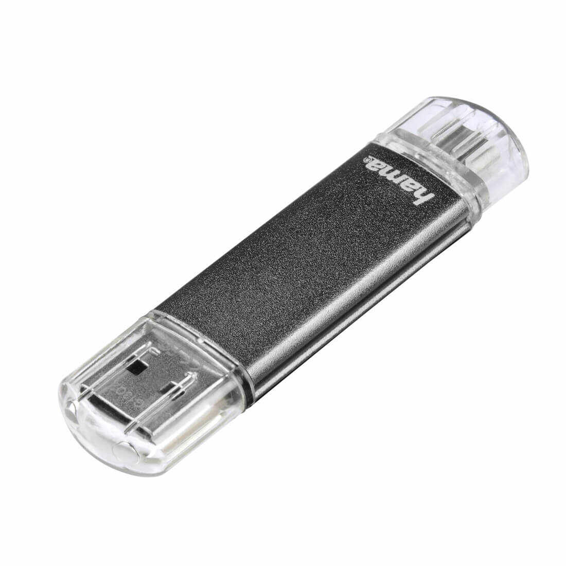 Memorie USB Hama Laeta Twin, 128GB, OTG, USB 2.0, Gri