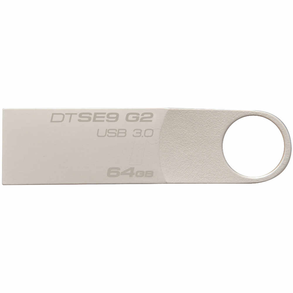 Memorie USB Kingston DataTraveler SE9 G2, 64GB, USB 3.0, Argintiu