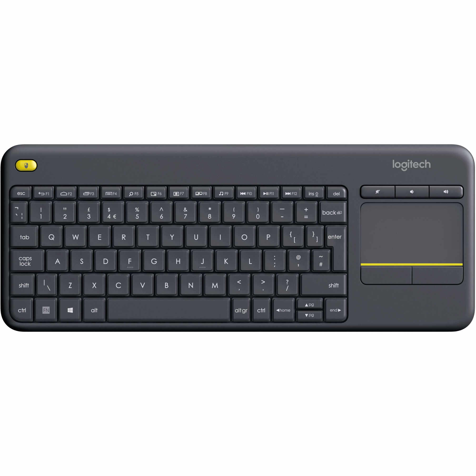 Tastatura Logitech K400 Plus pentru Android, Wireless, USB, Negru