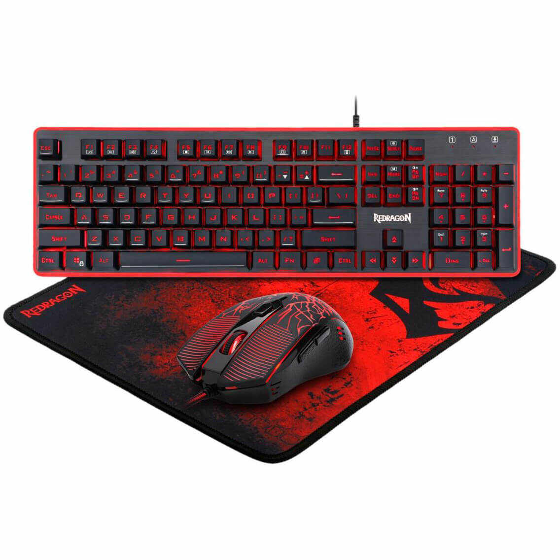 Kit tastatura si mouse gaming Redragon S107 Essentials 3 in 1
