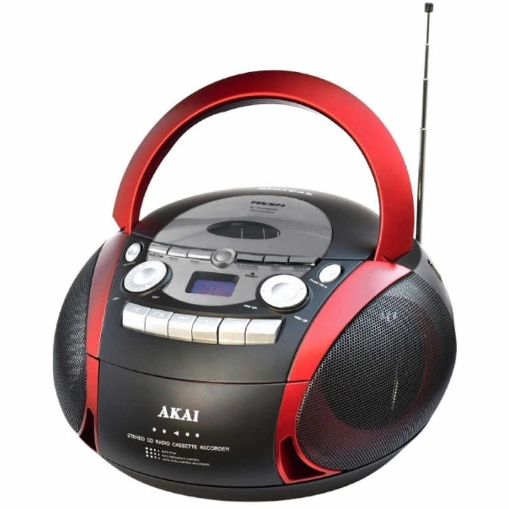 Sistem audio Akai APRC-90, radio FM, CD, USB, MP3, Rosu