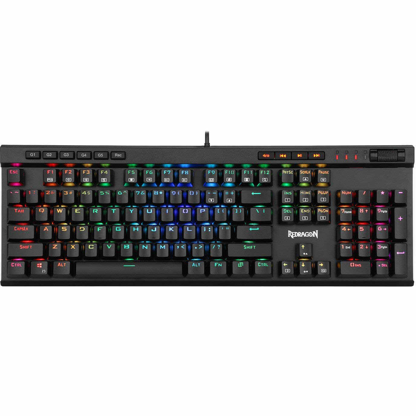 Tastatura gaming mecanica Redragon Vata, Iluminare RGB