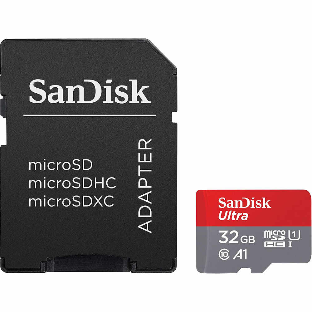Card de memorie microSDHC SanDisk Ultra, 32GB, Clasa 10 + Adaptor