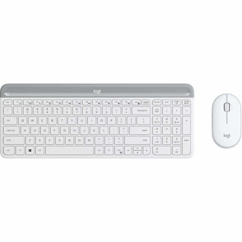 Kit tastatura + mouse Logitech Combo MK470, Slim, Off-White