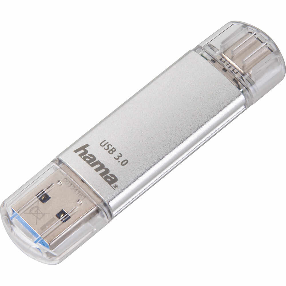 Memorie USB Hama C-Laeta Type-C 124163, 64 GB, OTG, USB 3.1/USB 3.0, Argintiu
