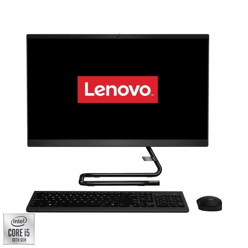 Sistem Desktop PC All-In-One Lenovo IdeaCentre A340-24IWL, Intel® Core™ i5-10210U, 4GB DDR4, HDD 1TB + SSD 128GB, Intel® UHD Graphics, Free DOS