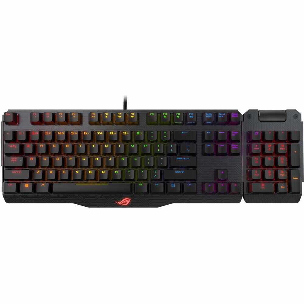 Tastatura gaming mecanica Asus ROG Claymore, Switch-uri Cherry MX Red, Iluminare RGB, Negru