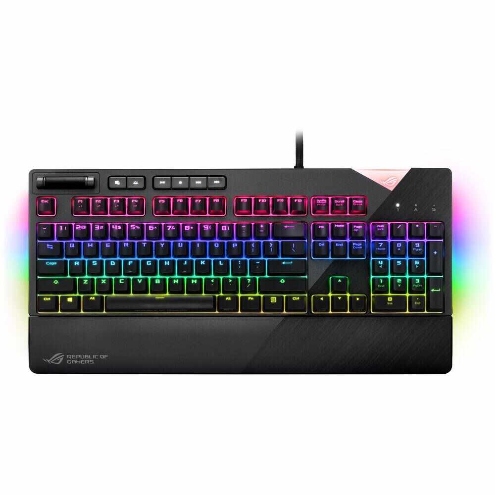 Tastatura gaming mecanica Asus ROG Strix Flare, Cherry MX Brown, RGB, Negru