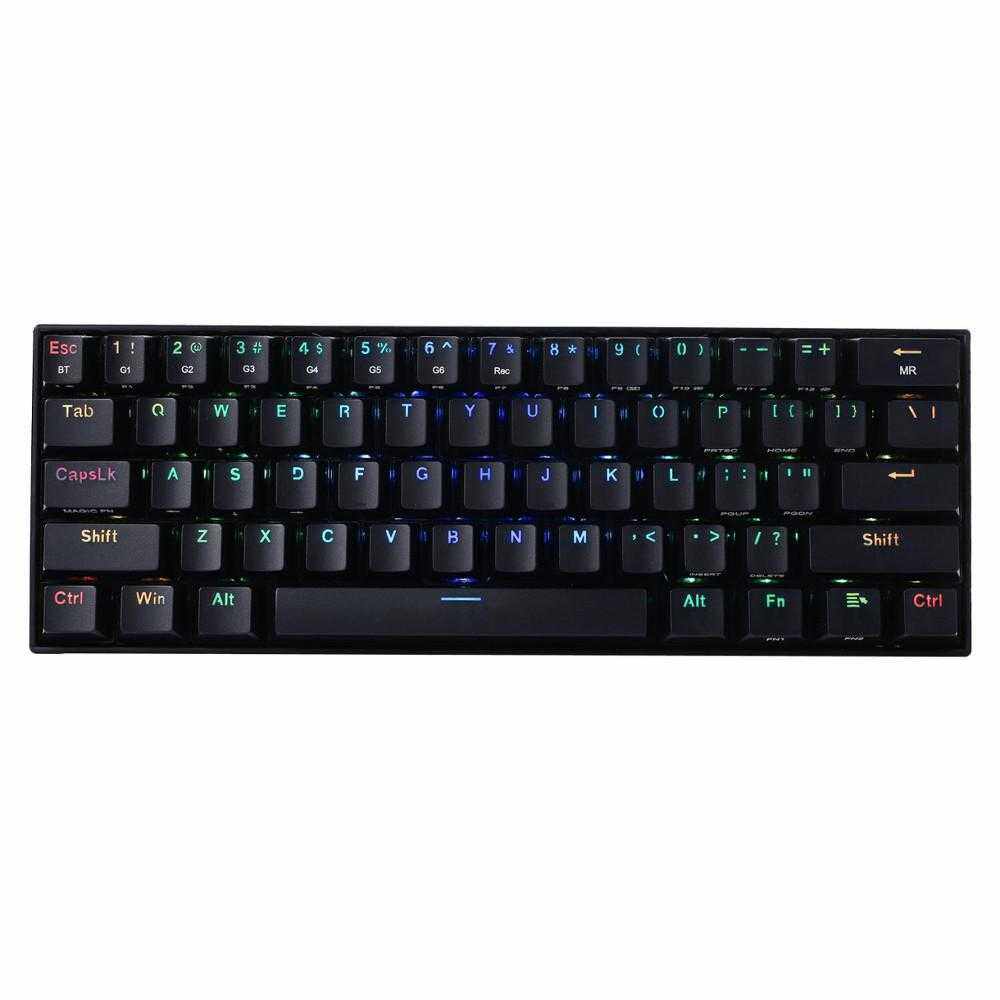 Tastatura gaming mecanica Redragon Draconic, Bluetooth, Iluminare RGB, Negru