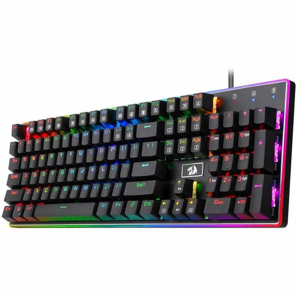 Tastatura gaming mecanica Redragon Ratri, Switch-uri negre, RGB, Negru