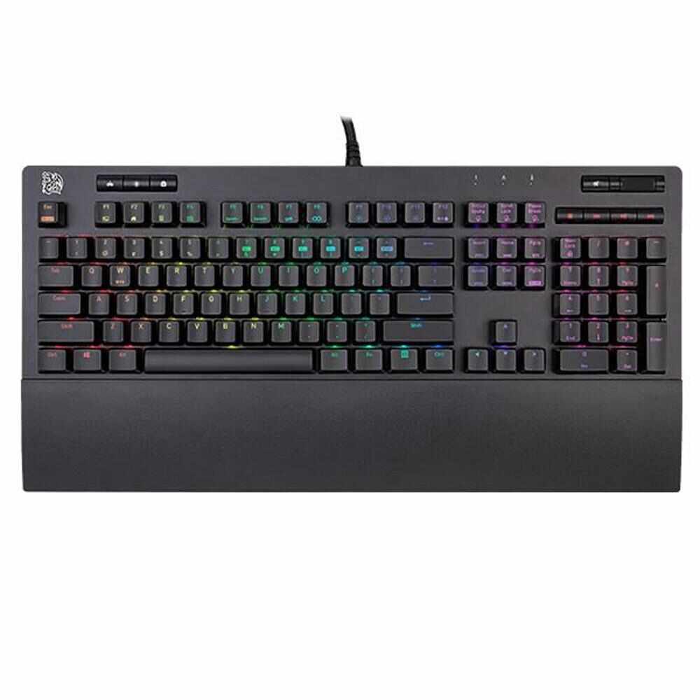 Tastatura gaming mecanica Tt eSPORTS Neptune Elite, Iluminare RGB, Switch-uri albastre, Negru