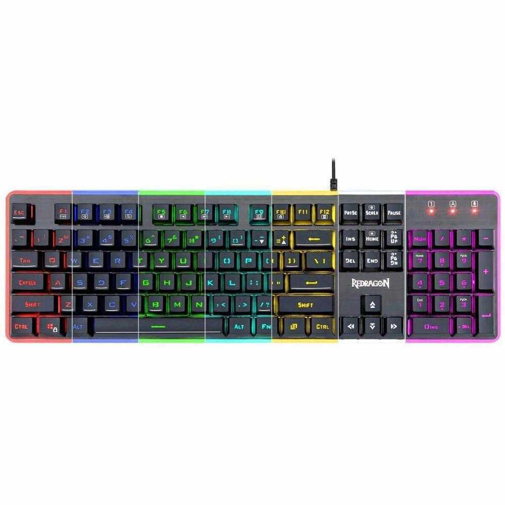 Tastatura gaming Redragon Dyaus 2, Iluminare RGB, Negru
