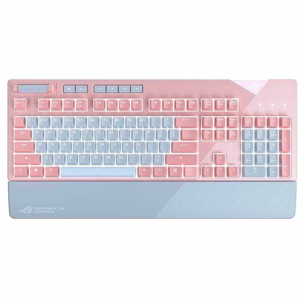 Tastatura mecanica gaming Asus ROG Strix Flare Limited Edition, Switch-uri Cherry Red, Roz