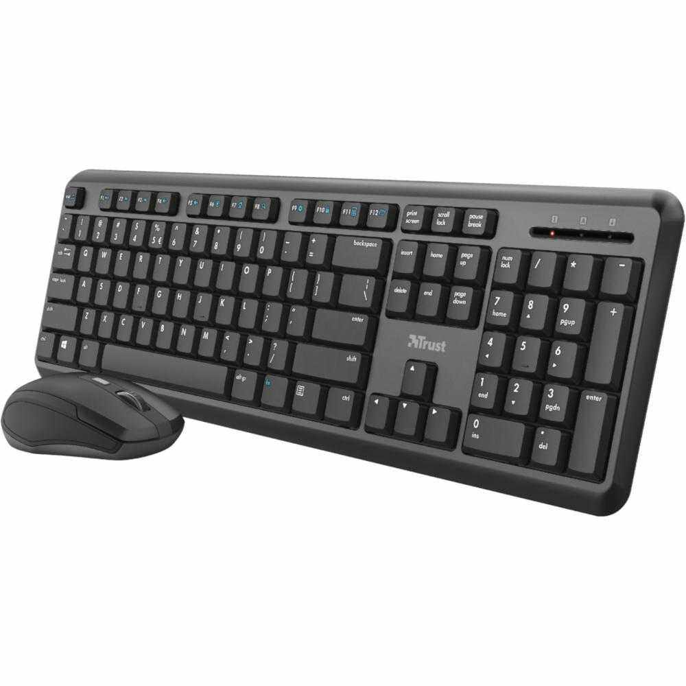 Kit tastatura si mouse Trust Ody, Wireless, Negru