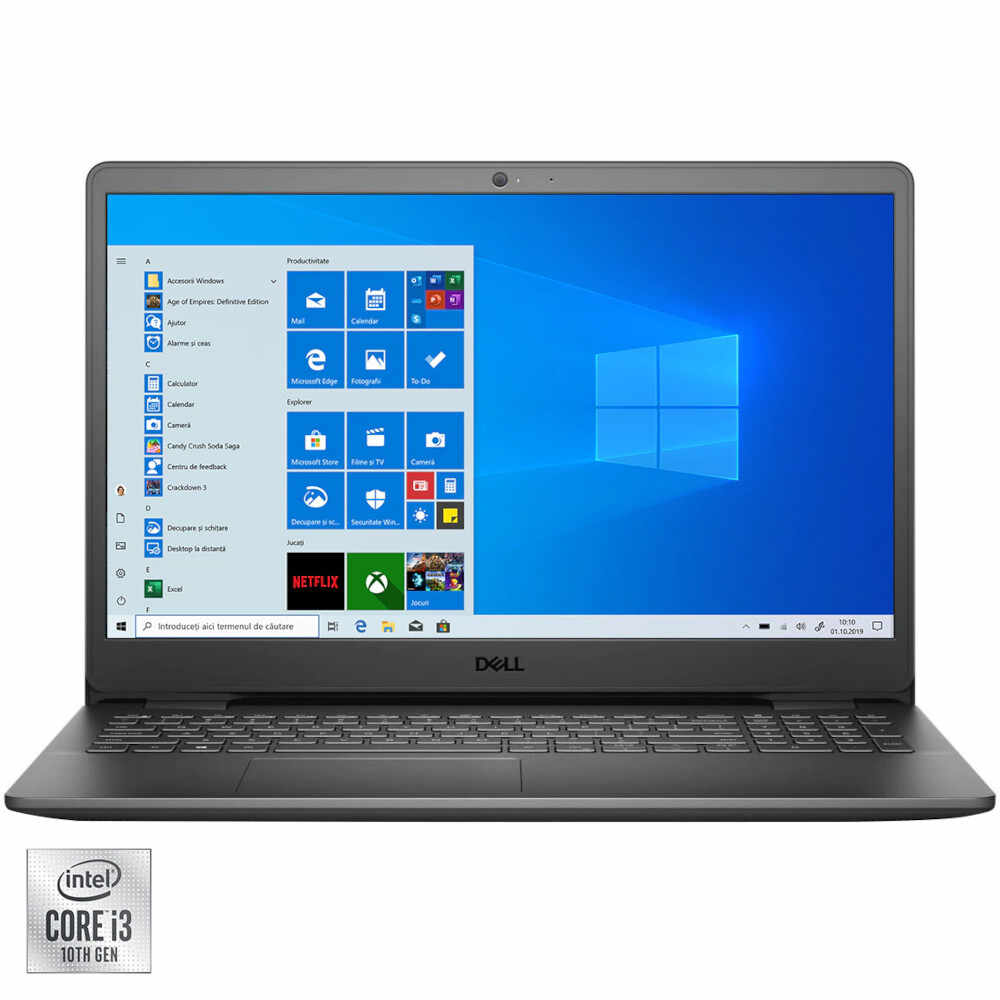 Laptop Dell Inspiron 3501, Intel® Core™ i3-1005G1, 4GB DDR4, SSD 128GB, Intel® UHD Graphics, Windows 10 Home