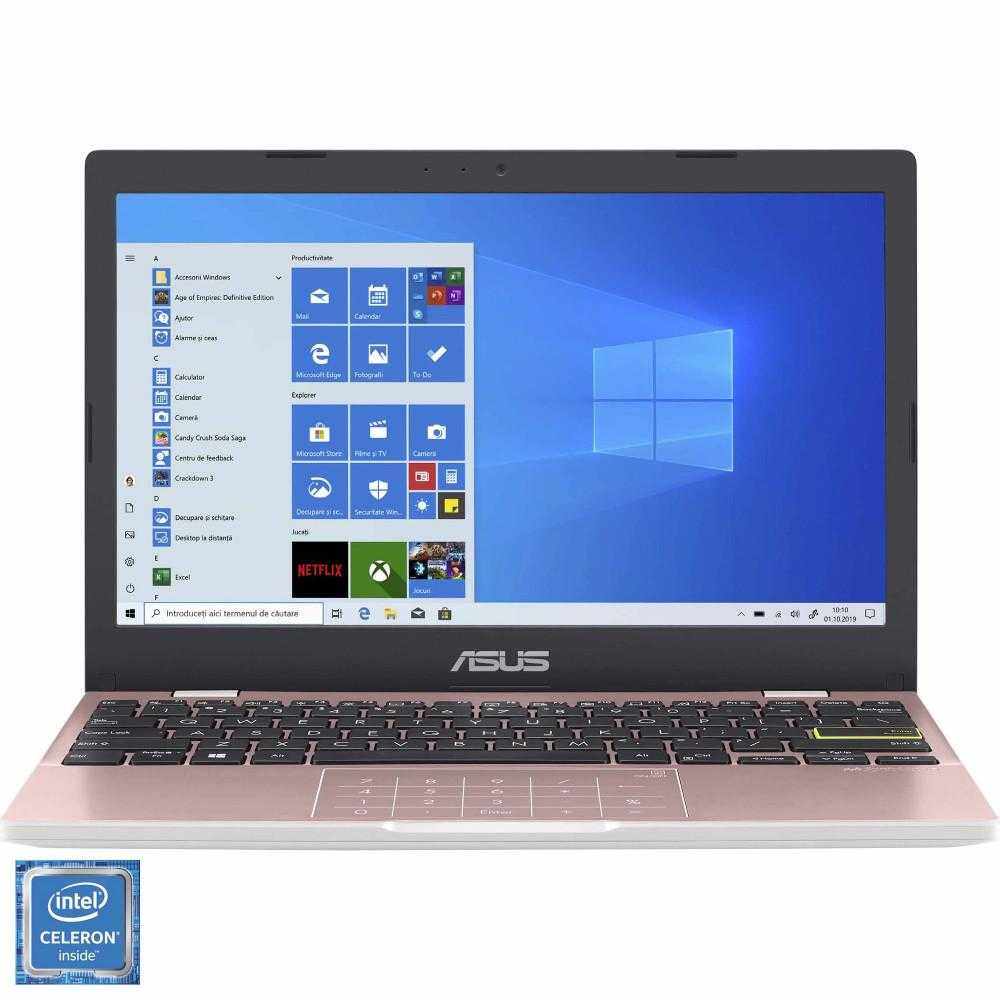 Laptop ultraportabil Asus E210MA-GJ002TS, Intel® Celeron® N4020, 4GB DDR4, eMMC 64GB, Intel® UHD Graphics, Windows 10 Home S, Rose Gold