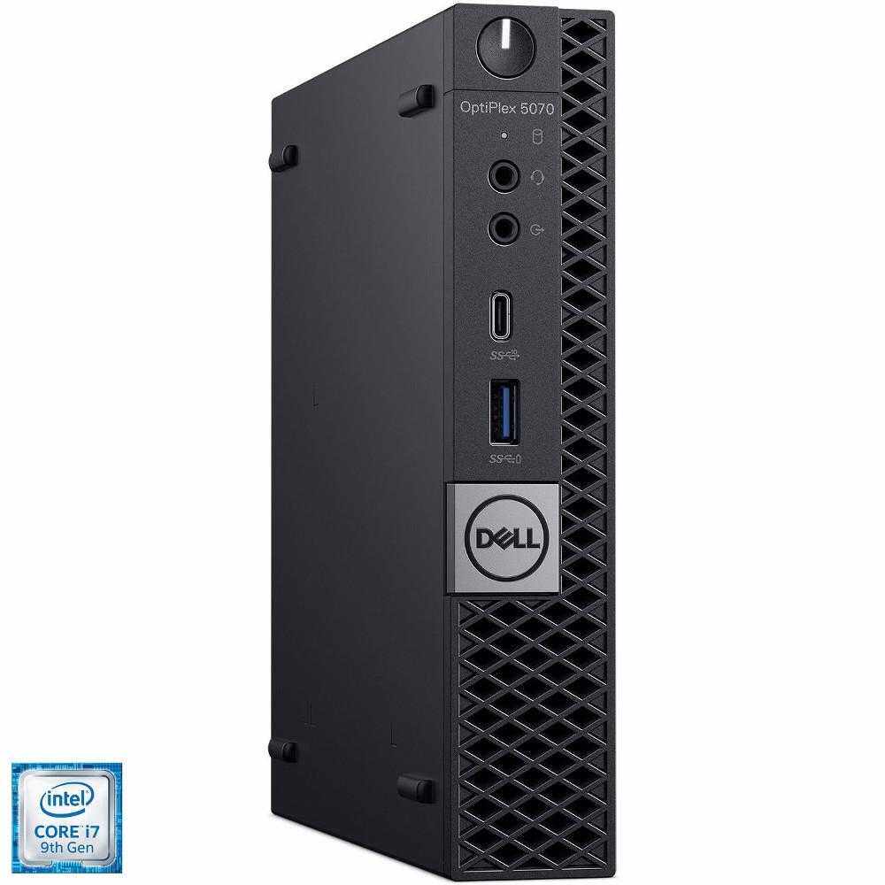 Sistem Desktop PC Dell OptiPlex 5070, Intel® Core™ i7-9700T, 8GB DDR4, SSD 256GB, Intel® UHD Graphics, Ubuntu Linux 18.04