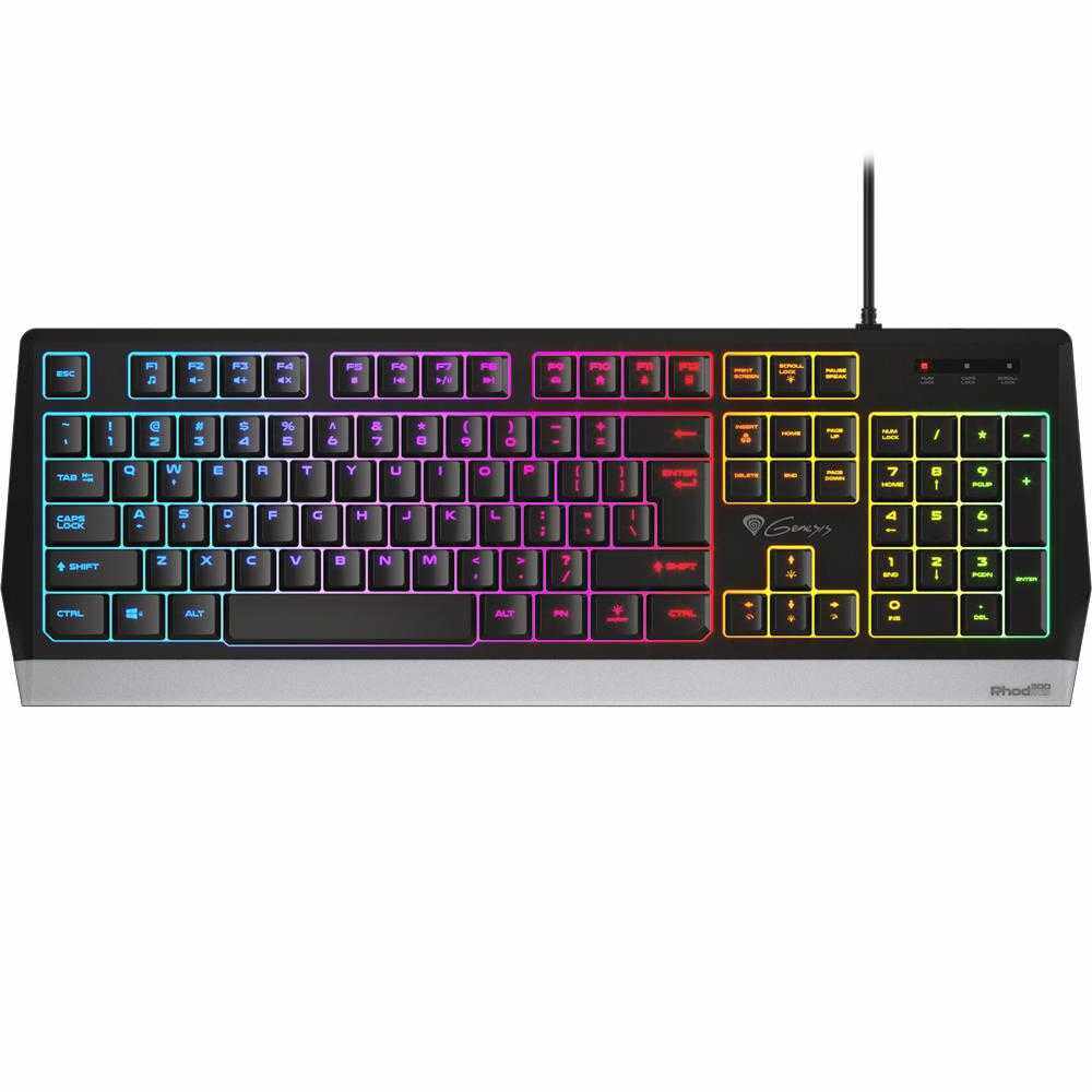 Tastatura gaming Genesis Rhod 300, Iluminare RGB, Negru