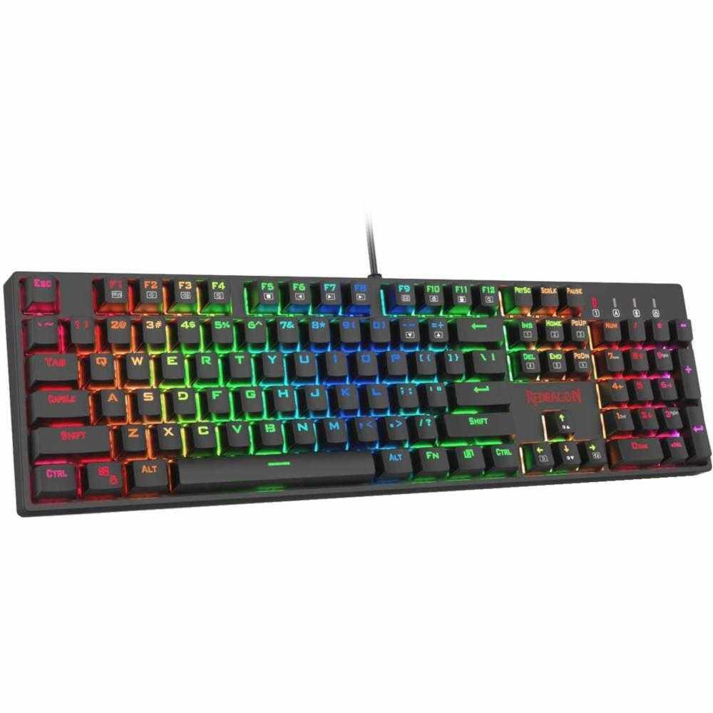 Tastatura gaming mecanica Redragon Surara, iluminare RGB, Switch-uri Rosii, Negru
