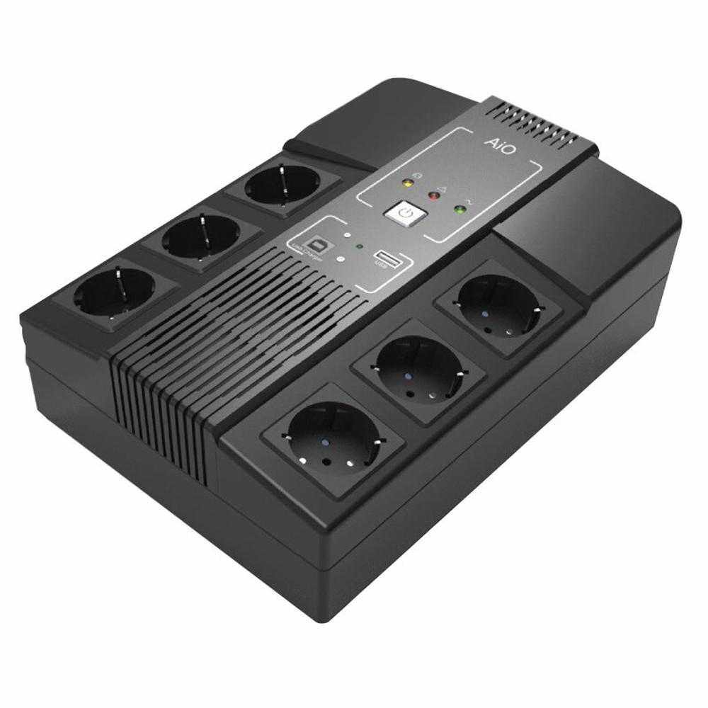 UPS Kstar AIO 600VA, Full Schuko, 600VA/360W, USB, RJ11, Line-interactive