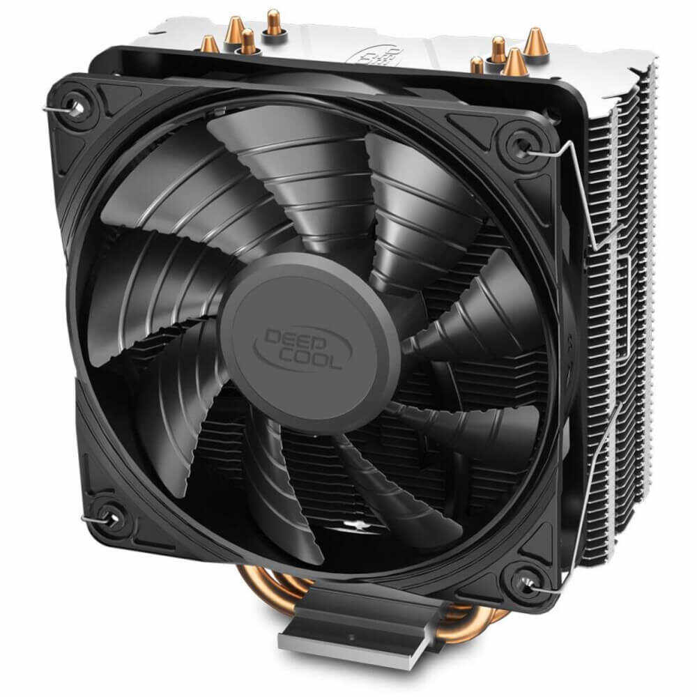 Cooler procesor Deepcool Gammaxx 400S, 4 heatpipe-uri, 120 mm, 3 pin, Flux aer 50.8 CFM, Compatibil Intel/AMD, Negru/Gri