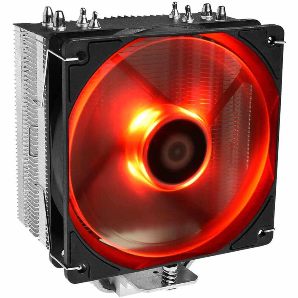 Cooler procesor ID-Cooling SE-224-XT, Flux aer 76.16 CFM, Viteza rotatie 900-2000 RPM, Nivel zgomot 15.2 - 32.5 dB, Compatibil Intel LGA/AMD AM4, Iluminare rosie, Negru