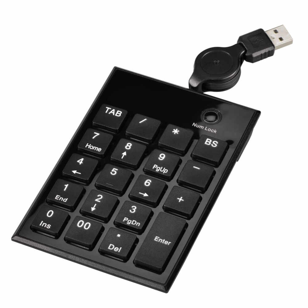 Keypad numeric Hama Slimline SK140, USB Typ-A, Negru