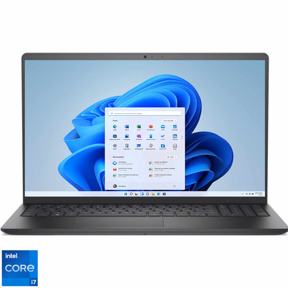 Laptop Dell Vostro 3510, 15.6 inch, Full HD, Intel Core i7-1165G7, 8GB, 512GB SSD, nVidia GeForce MX350, Windows 11 Pro, Carbon Black