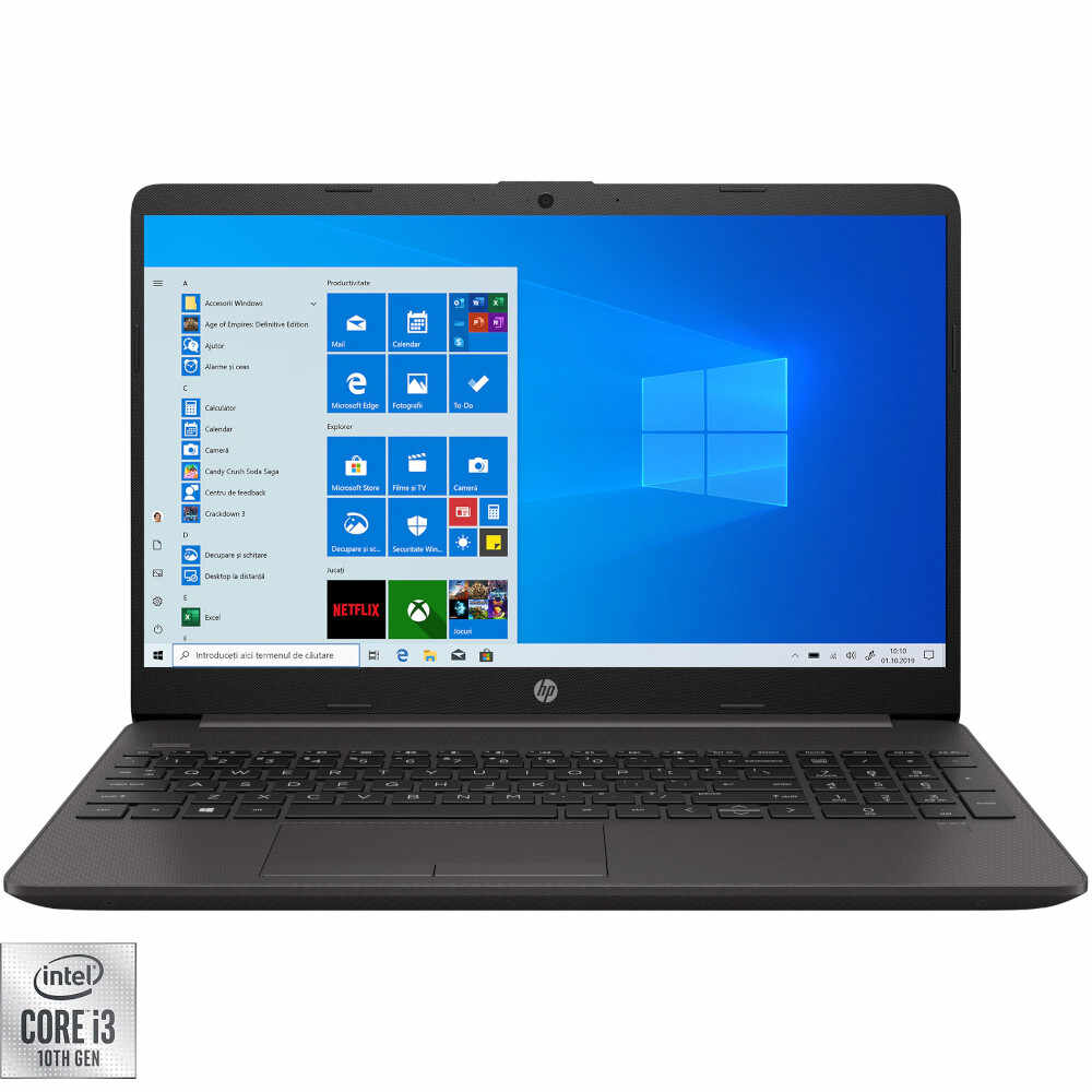 Laptop HP 250 G8, Intel Core i3-1005G1, Full HD, 8GB, 256GB SSD, Intel UHD Graphics, Windows 10 Home, Gri Inchis