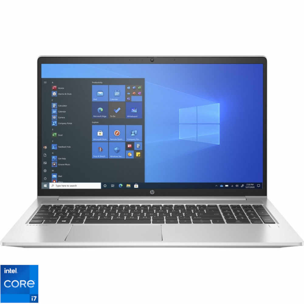 Laptop HP ProBook 450 G8, 15.6 inch, Full HD, Intel Core i7-1165G7, 8GB, 256GB SSD, Intel Iris Xe Graphics, Windows 10 Pro, Silver
