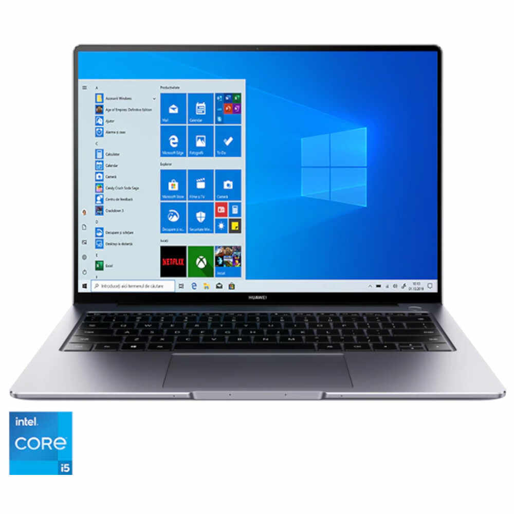 Laptop Huawei Matebook 14s, Intel Core i5-11300H, 14inch, 2.5K, Touch Display, 16 GB, 512GB SSD, Intel Iris Xe Graphics, Windows 10 Home, Argintiu