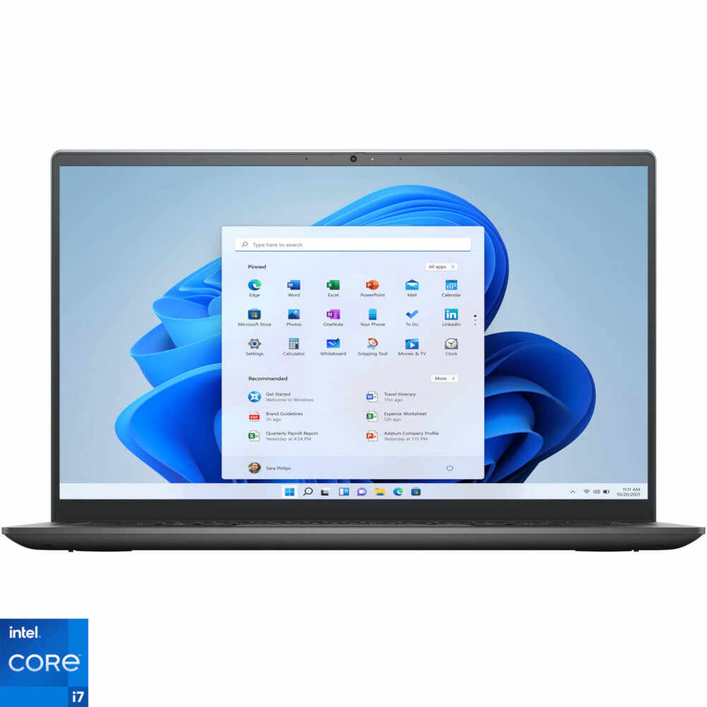 Laptop ultraportabil Dell Vostro 5410, 14 inch, Full HD, Intel Core i7-11370H, 16GB, 512GB SSD, Intel Iris Xe Graphics, Windows 11 Pro, Titan Grey