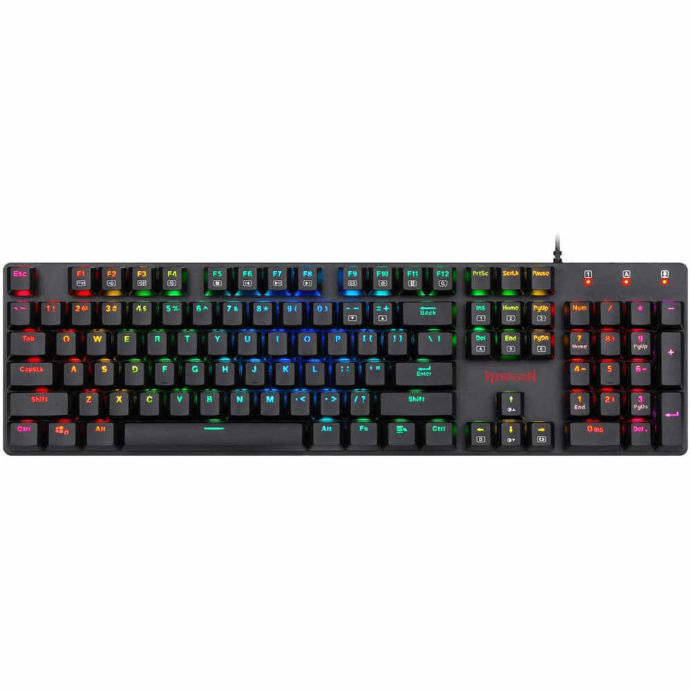 Tastatura gaming mecanica Redragon Shrapnel, Iluminare RGB, Blue Switch, Negru