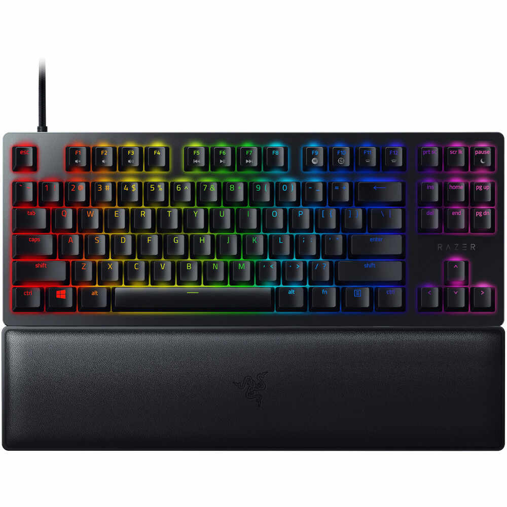 Tastatura gaming Razer Huntsman V2 Tenkeyless, Linear Optical Switch Red, Razer Chroma RGB, US Layout, Negru