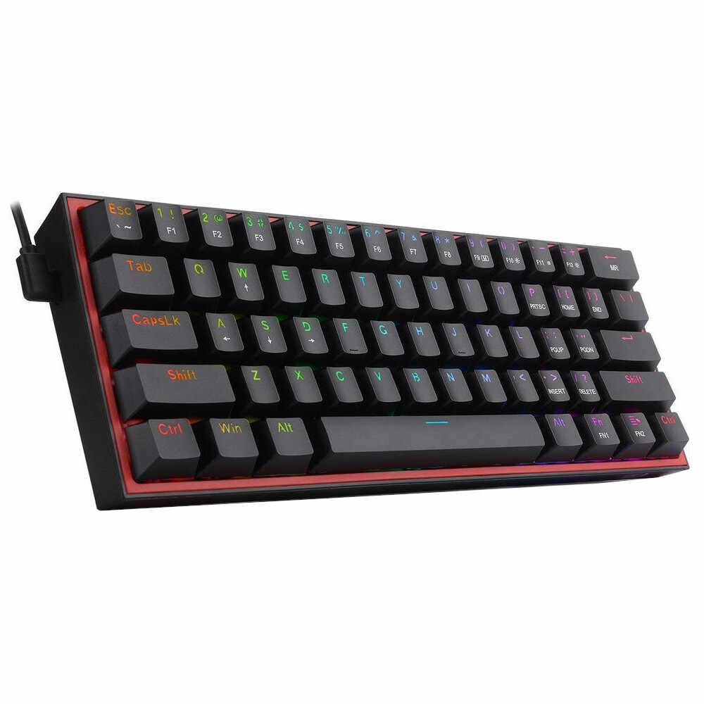 Tastatura gaming Redragon Fizz Pro, Wireless, Iluminare RGB, Mecanica, Negru