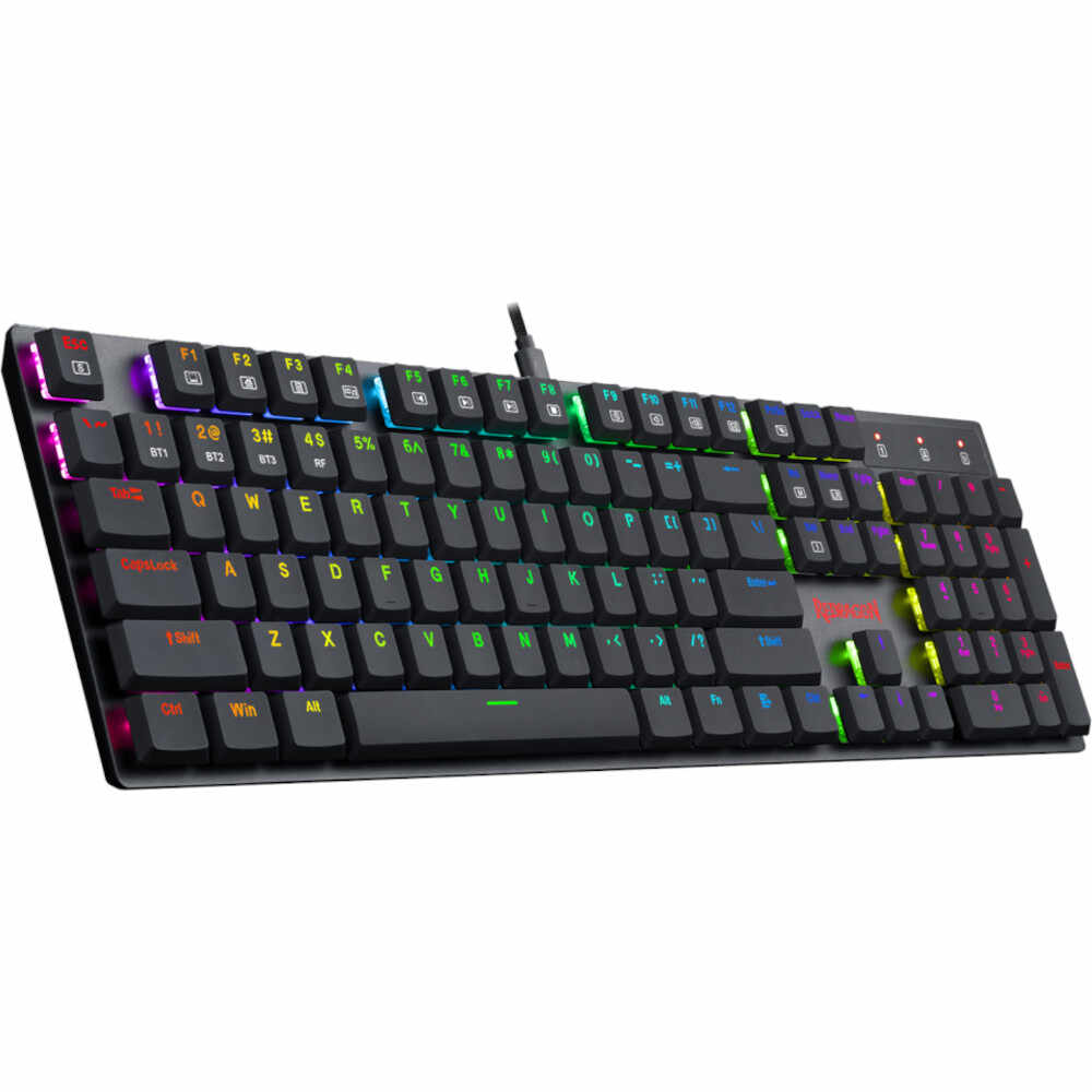 Tastatura gaming Redragon K535, Wireless, Iluminare RGB, Mecanica, Negru