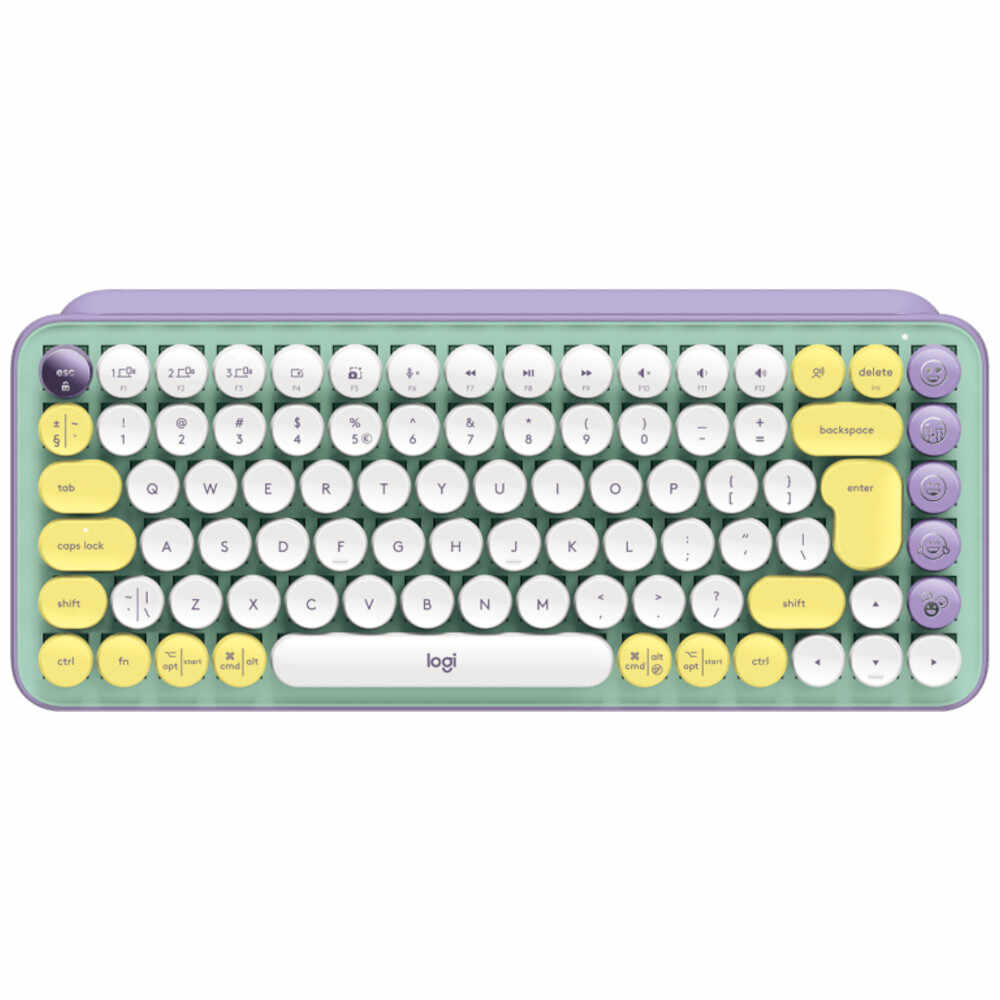 Tastatura mecanica Logitech Pop Keys Daydream, Wireless, Bluetooth, Mov