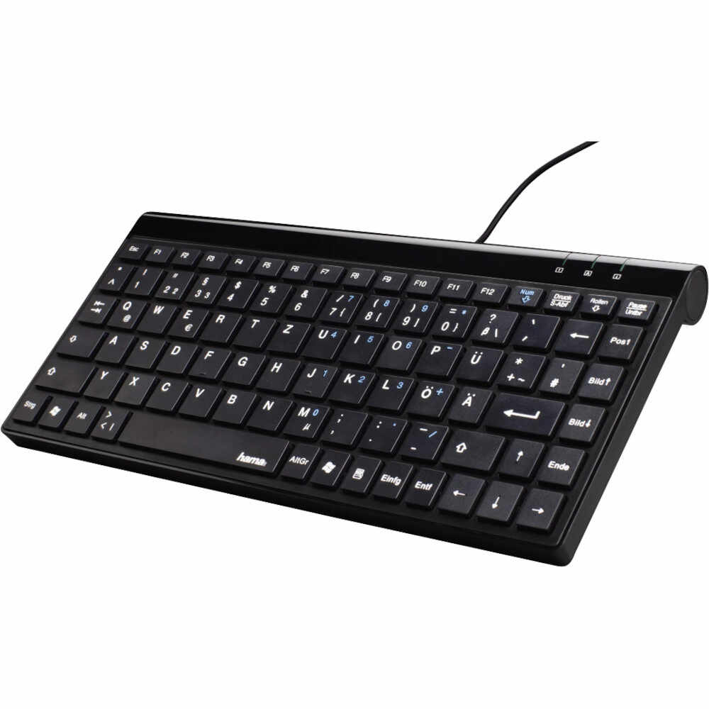 Tastatura mini Hama SL720 Slim, USB, Layout RO, Negru