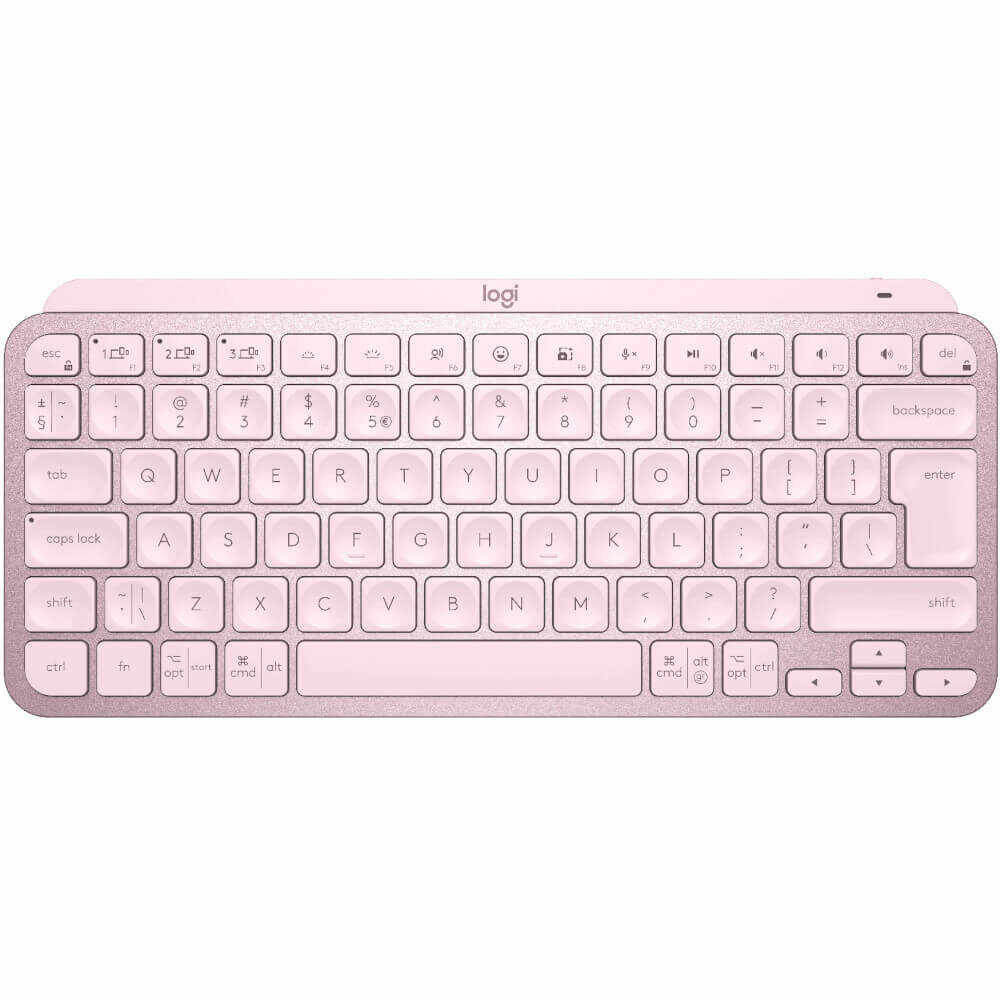 Tastatura wireless Logitech MX Keys Mini Minimalist, Iluminata, Rose