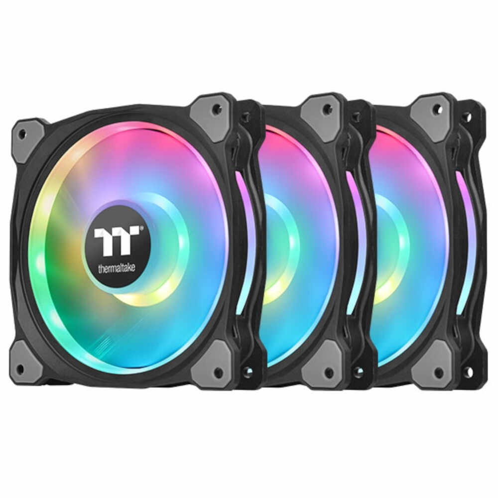 Ventilator Thermaltake Riing Duo 12 TT Premium Edition, 120mm, 500 - 1500 RPM, Iluminare RGB, 3 pack,