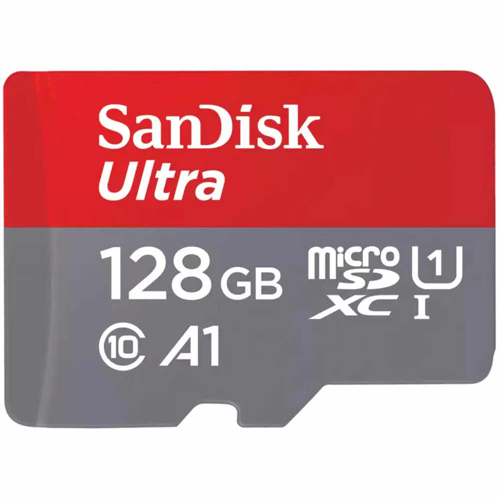 Card de memorie SanDisk Ultra microSDXC, 128GB, 140MB/s, A1 Class 10 UHS-I + SD Adapter A1 Ultra 140MB/s