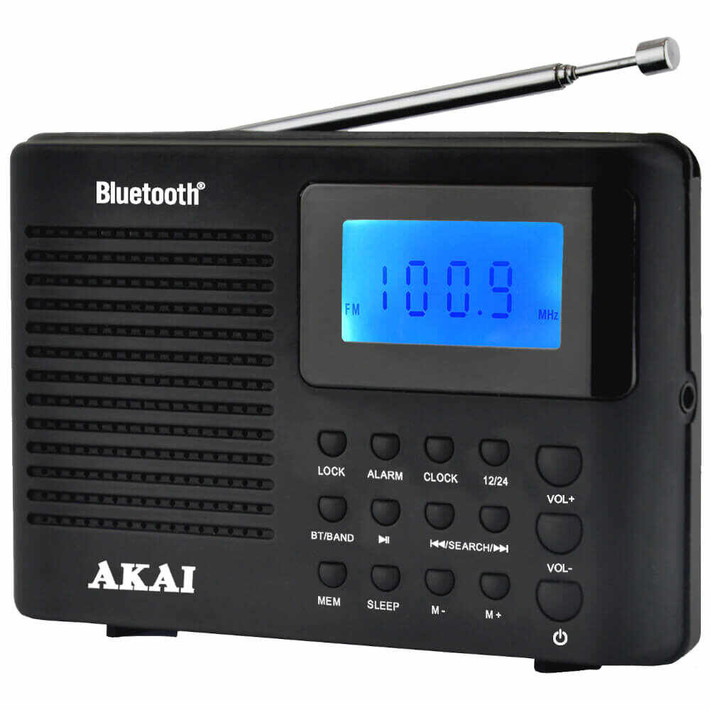 Radio portabil AKAI APR-400, AM/FM, Bluetooth, Negru