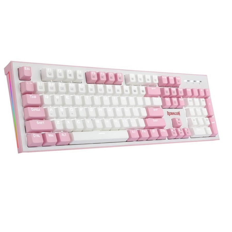 Redragon Hades Mechanical Keyboard White Pink