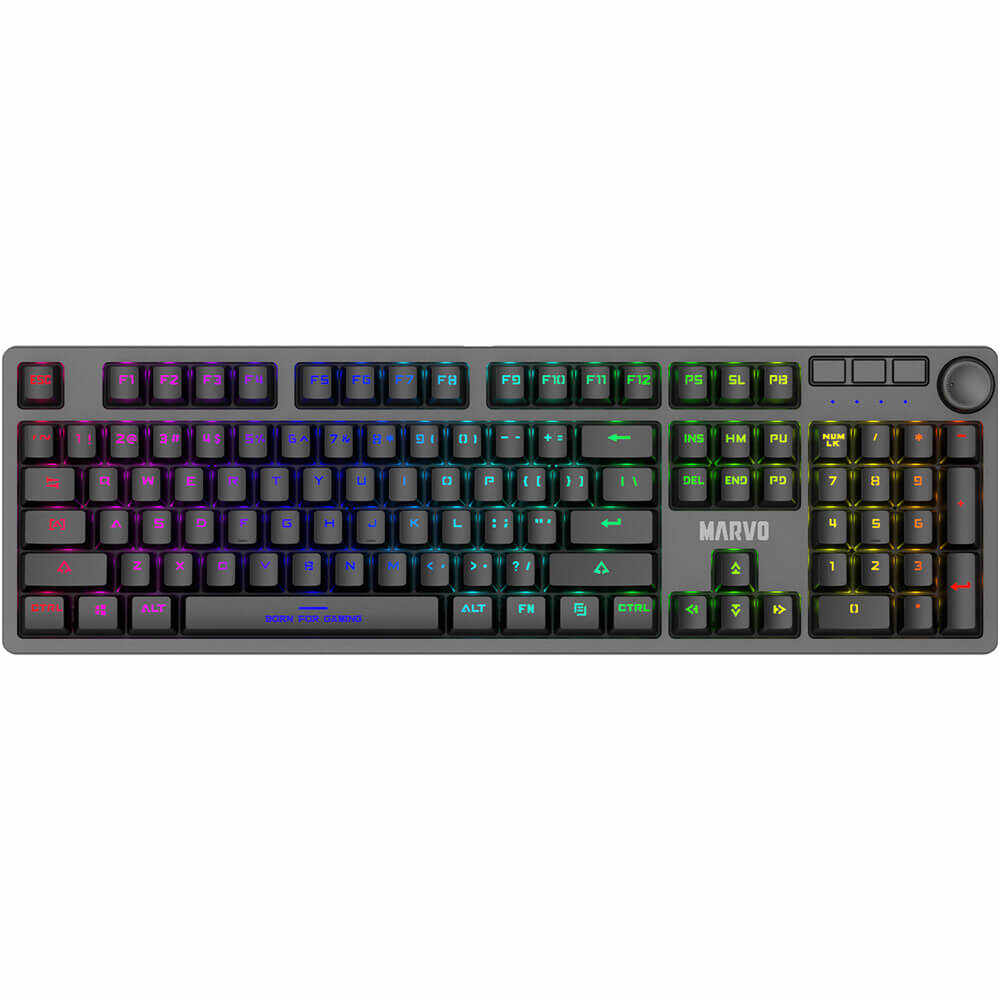 Tastatura Gaming Marvo KG954, Iluminare RGB, Mecanica, Negru