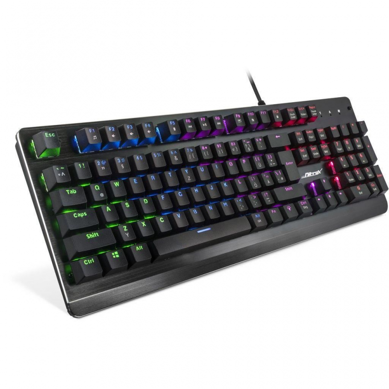 Tastatura gaming mecanica Inter-Tech Nitrox NK-2000ME neagra iluminare RGB