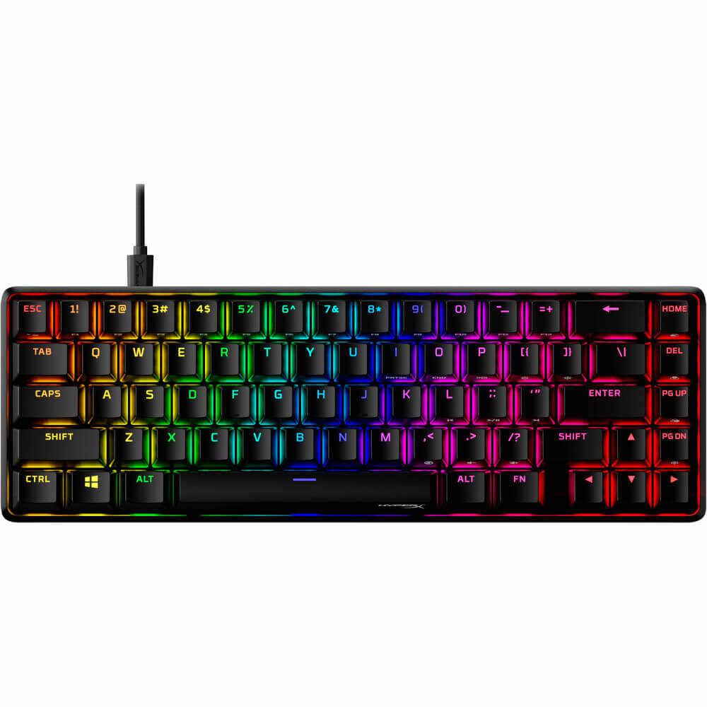 Tastatura mecanica gaming HyperX Alloy 65, RGB, Switch HyperX Red, Negru