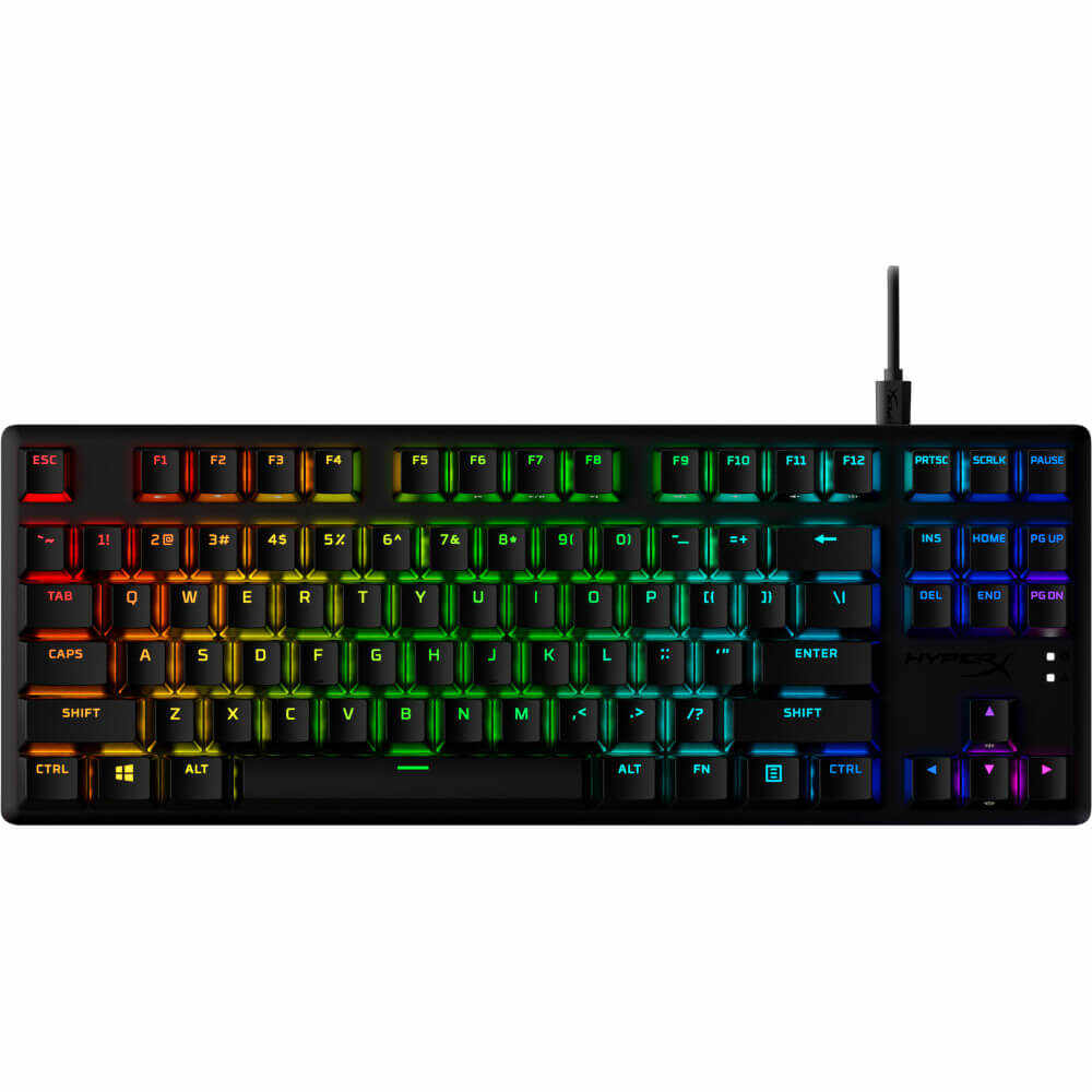Tastatura mecanica gaming HyperX Alloy Origins Core PBT, RGB, Switch HyperX Red, Negru