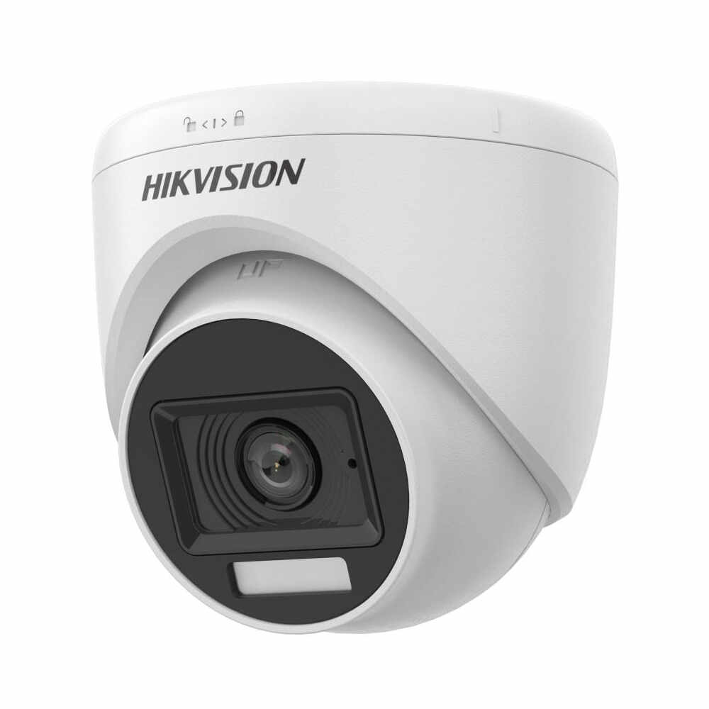 Camera supraveghere interior Hikvision Smart Hybrid Light Turret DS-2CE76K0T-LPFS(2.8MM), 5 MP, 3K, IR 20 m, lumina alba 20 m, 2.8 mm